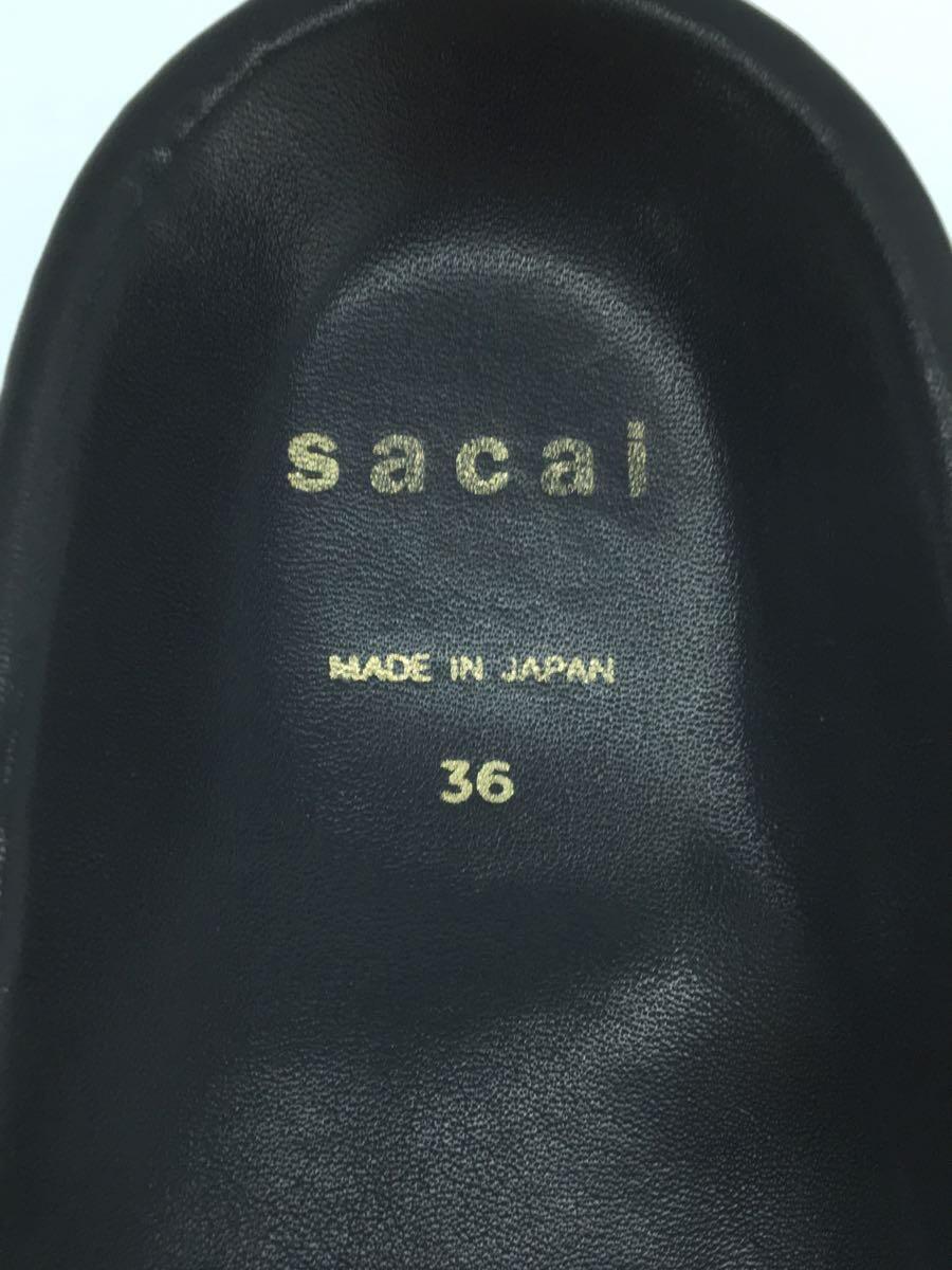 sacai◆サンダル/36/Vibramソール/BLK/レザー//シャワーサンダル フラット//_画像5