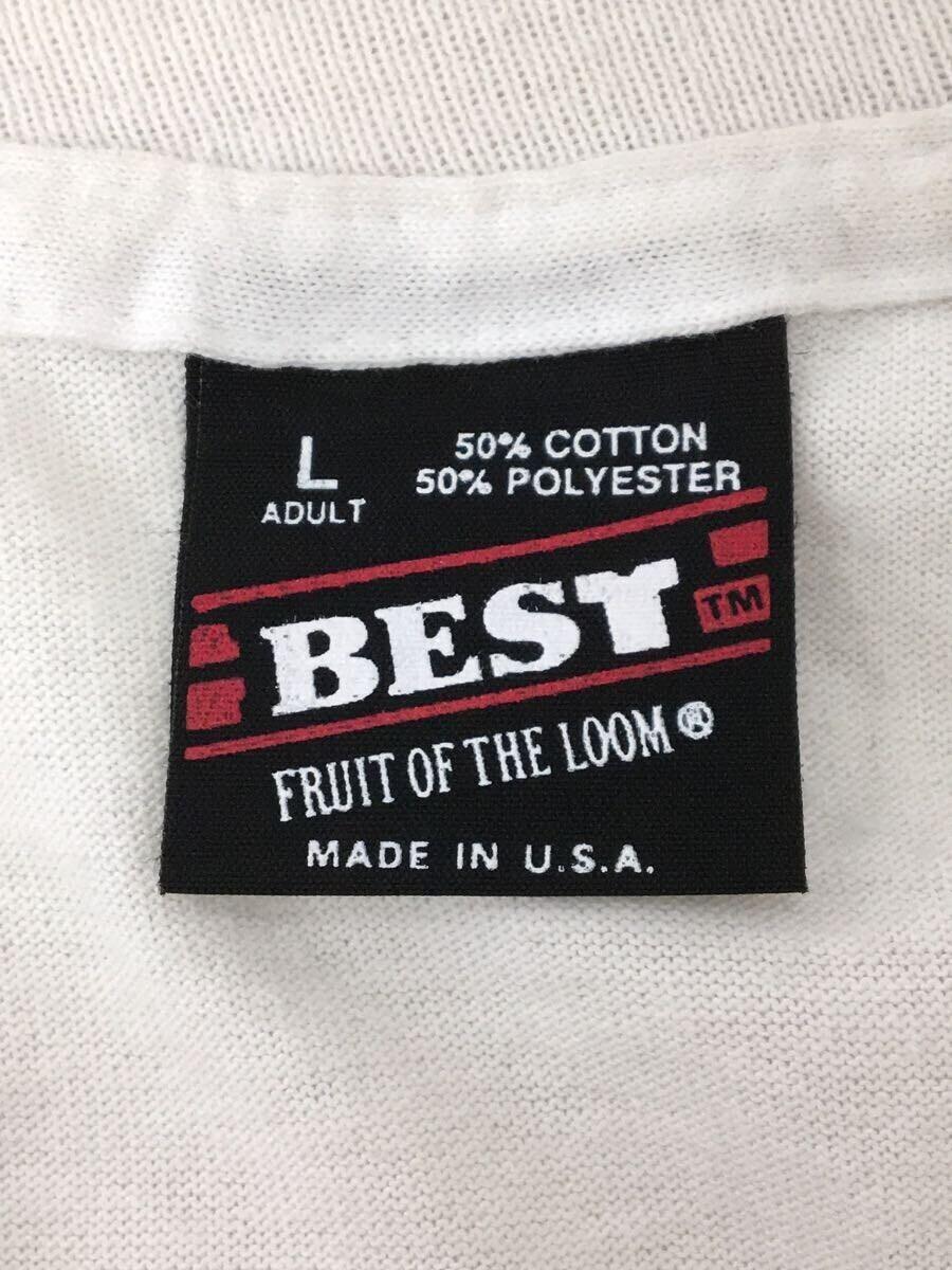 FRUIT OF THE LOOM◆プリントTシャツ/L/コットン/WHT/80s/シングルステッチ_画像3