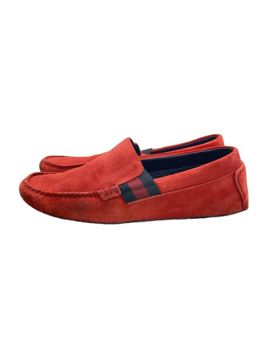 GUCCI◆シューズ/UK6.5/RED/スウェード_画像1