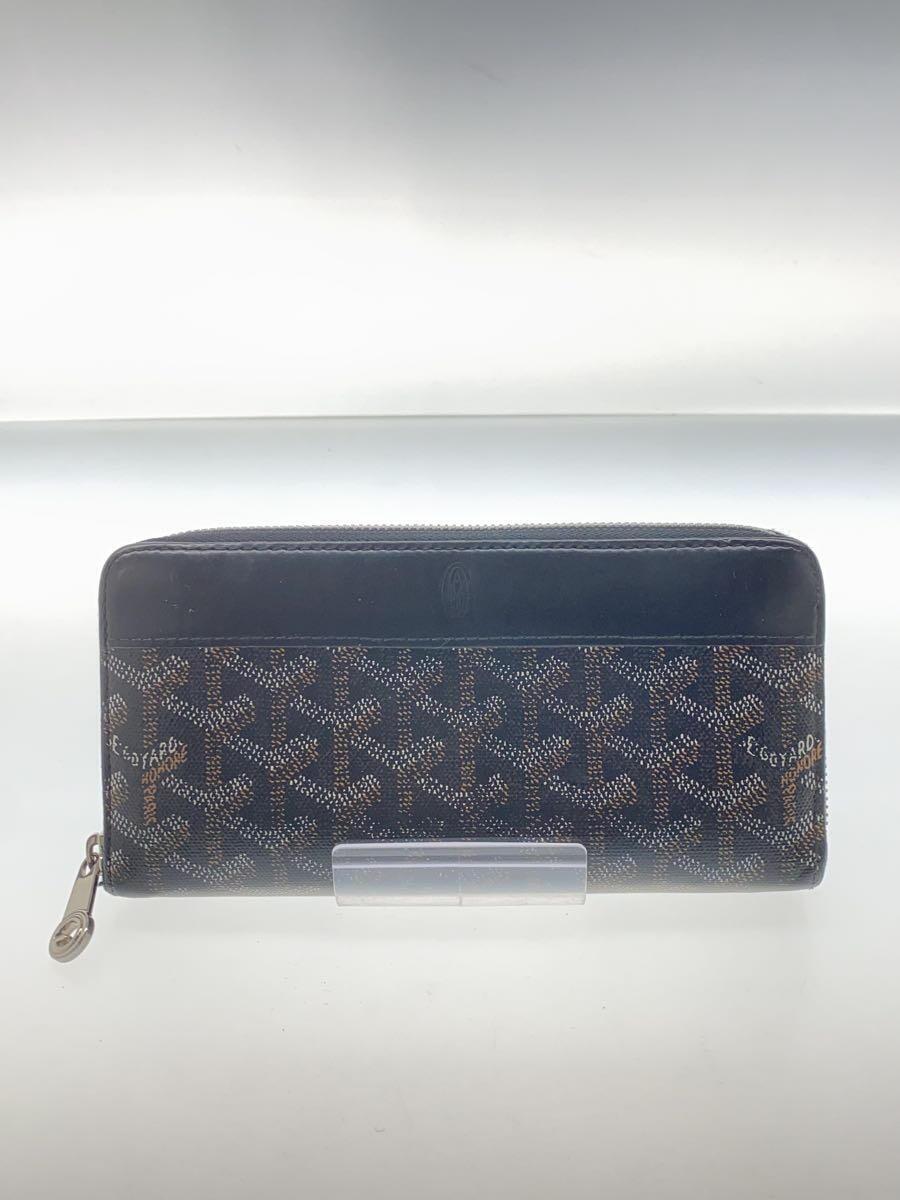 GOYARD◆長財布/ヘリンボーン柄/PVC/BLK/総柄/ロゴ/メンズ_画像1