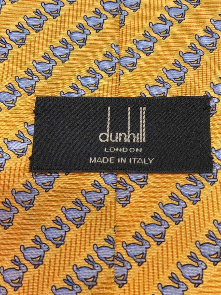 dunhill◆ネクタイ/シルク/イエロー/総柄/メンズ_画像3