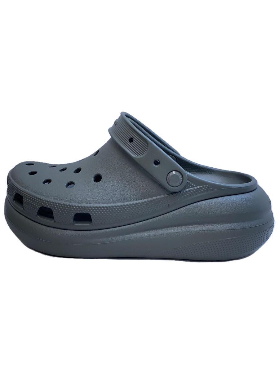 crocs◆サンダル/US8/GRY/PVC/207521/CRUSH CLOG/グレー/厚底_画像1