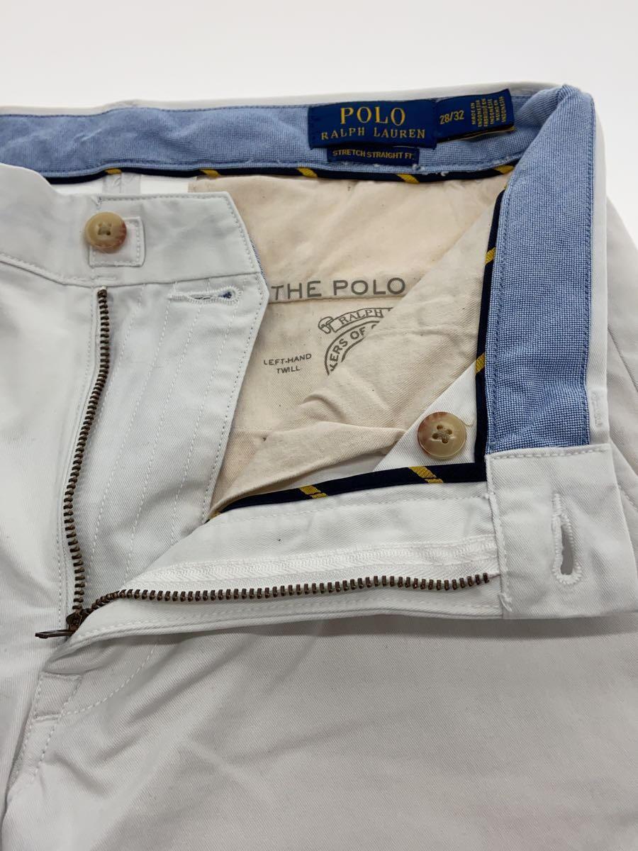 POLO RALPH LAUREN◆ストレートパンツ/28/コットン/WHT_画像3