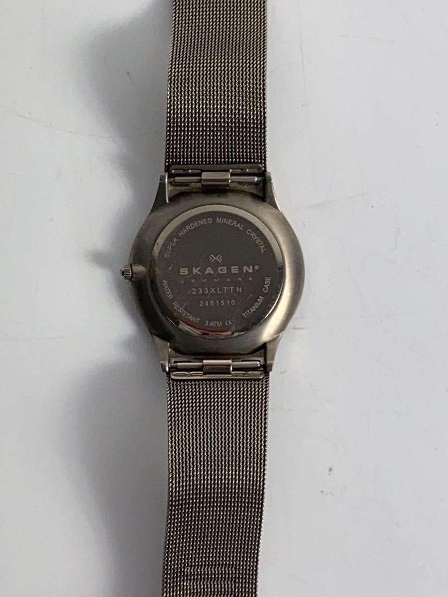 SKAGEN◆クォーツ腕時計/アナログ/ステンレス/WHT/SLV/233XLTTN_画像3