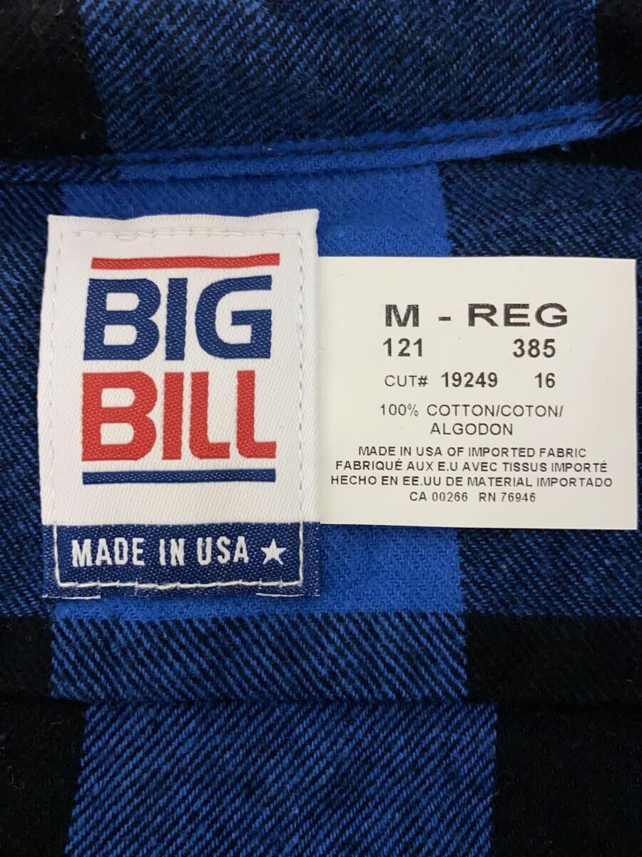Big bill◆ネルシャツ/M/コットン/BLU/チェック_画像3