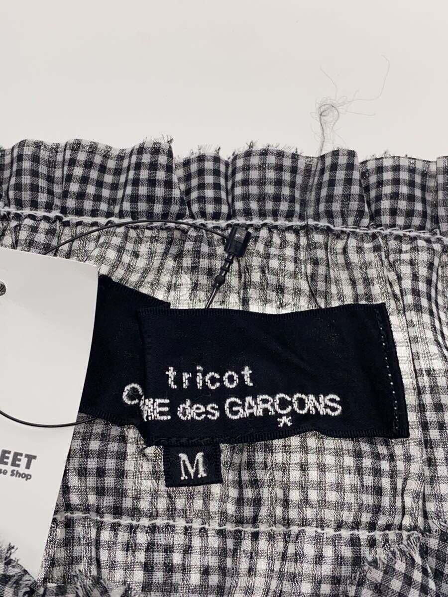 tricot COMME des GARCONS◆長袖ブラウス/M/ポリエステル/GRY/チェック_画像3