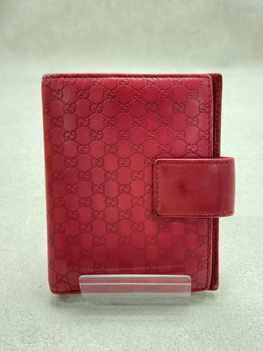 GUCCI◆手帳カバー_グッチシマ/レザー/RED/レディース_画像1