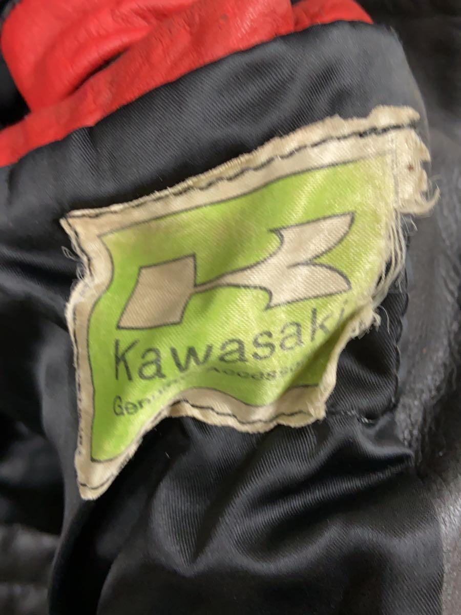 Kawasaki◆レザージャケット・ブルゾン/-/レザー/BLK/カワサキ//_画像3
