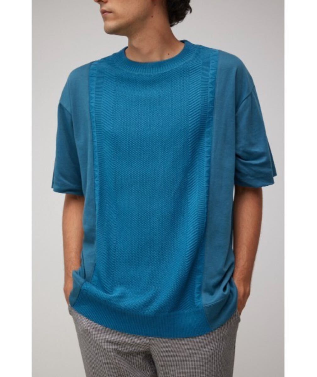 AZUL BY MOUSSY アズールバイマウジー　新品　メンズ　¥5060 スウィッチングデザイントップス　半袖カットソー　半袖tシャツ 青　L_画像1