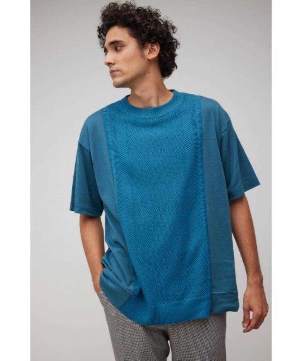 AZUL BY MOUSSY アズールバイマウジー　新品　メンズ　¥5060 スウィッチングデザイントップス　半袖カットソー　半袖tシャツ 青　L_画像3