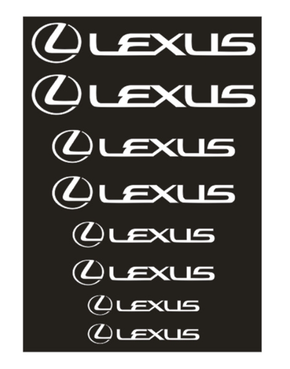 レクサス ブレーキ キャリパー ステッカー 白 8枚セット LEXUS シール HS CT UX NX IS RX RC GS ES LS LX_画像1