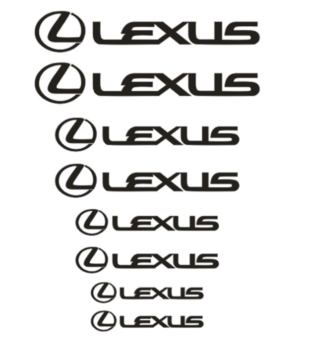 レクサス ブレーキ キャリパー ステッカー 黒 8枚セット LEXUS シール HS CT UX NX IS RX RC GS ES LS LX_画像1