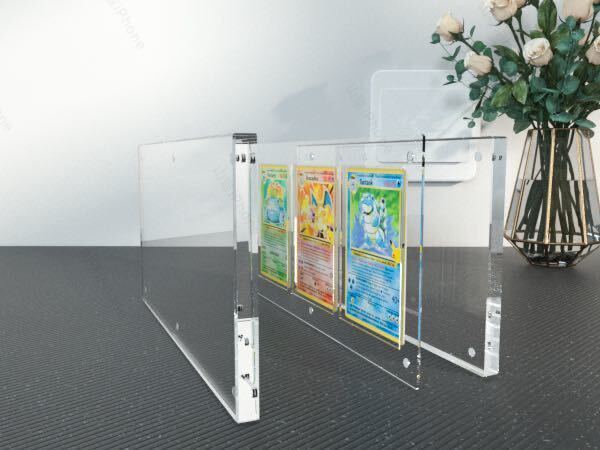 【4連式】マグネットローダー　カードケース　UVカット　ディスプレイケ　トレカ　スタンド付き　高品質_画像2