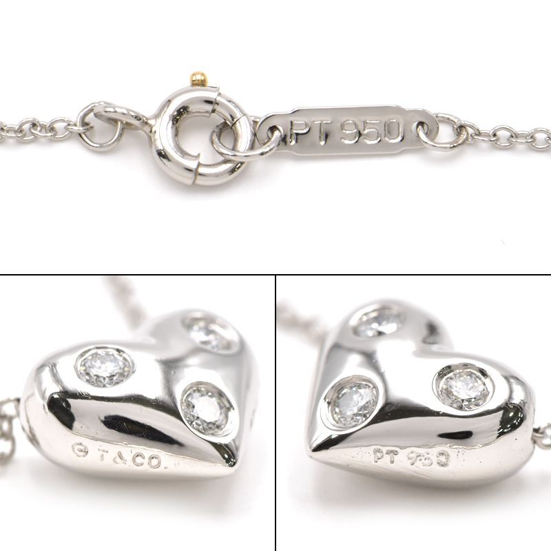 ... ... сердце   ожерелье  Pt950  алмаз   новый товар ... верх ...  платиновый   сердце   сюжет   3 point  бриллиантовый  40cm  подержанный товар   доставка бесплатно 