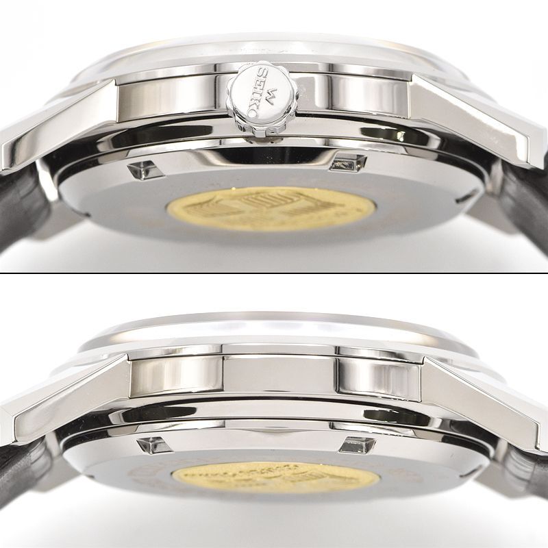 [3年保証] キングセイコー メンズ SDKA003 6L35-00F0 KSK復刻デザイン デイト シャンパンシルバー 革ベルト 自動巻き 腕時計 中古 送料無料_画像5