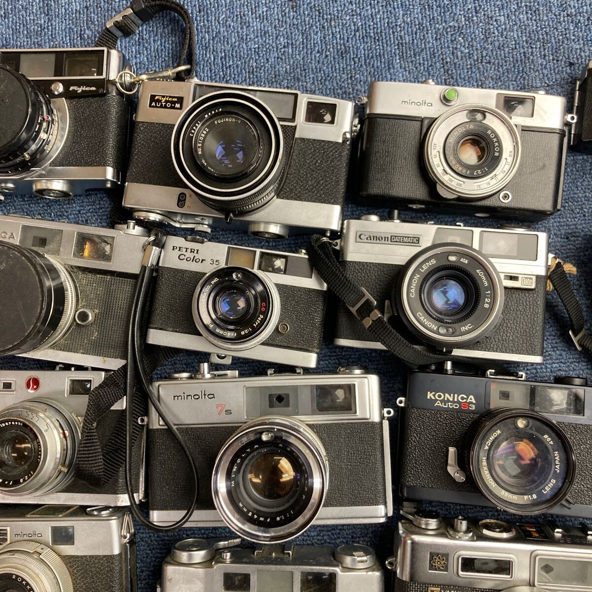 【A35】計30個 レンジファインダー カメラ まとめ売りCanon Minolta Yashica Petri Konica olympus Fujica など ジャンク品 の画像3
