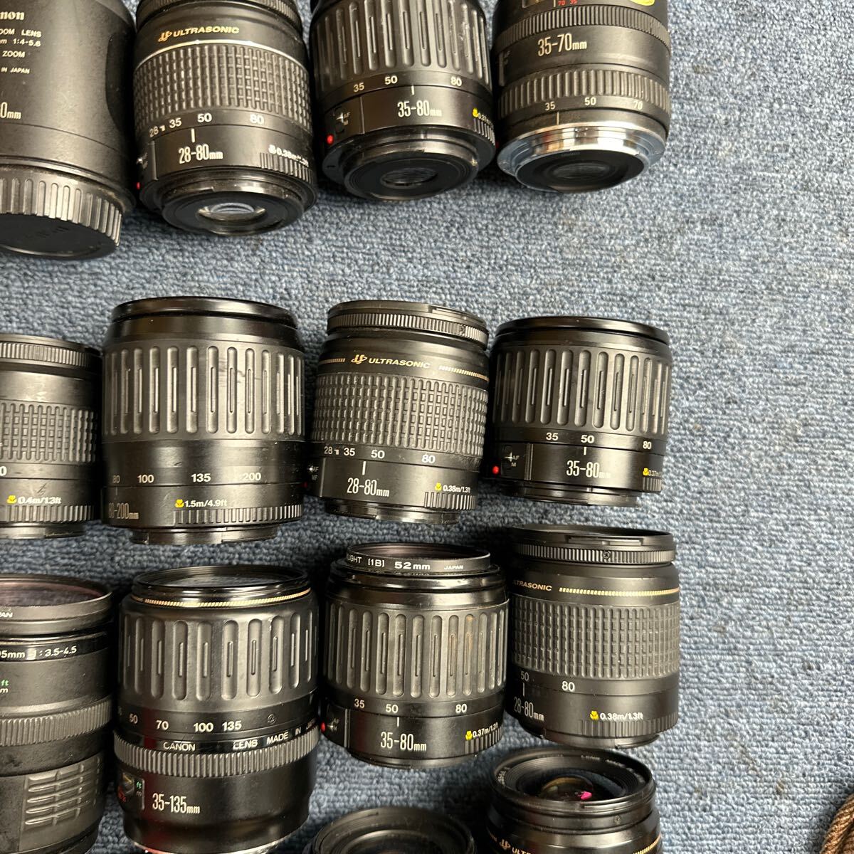 [A55] total 30 piece Canon original AF lens set sale EF 75-300mm 28-105mm 100-300mm etc. junk 