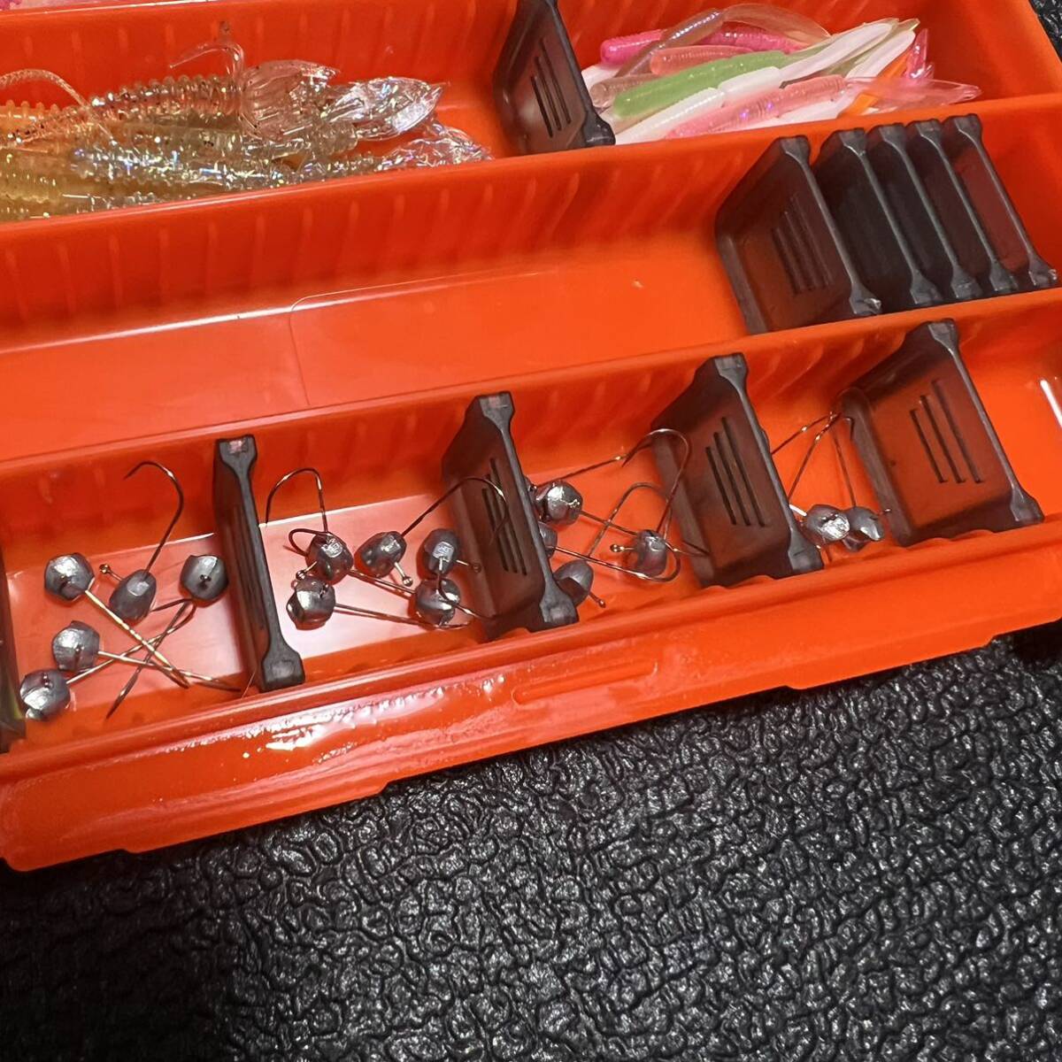 アジング メバル ワーム メーカー品 セット 1.0g ジグヘッド 20個 jado 邪道 タックルボックス ケースの画像7