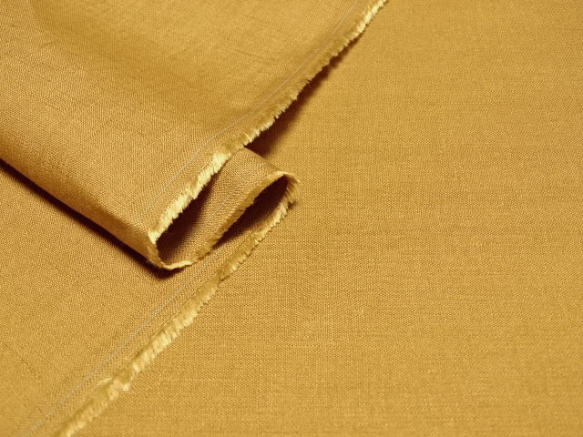 綿/麻混 fashionクロス 斑糸織込 防縮加工 やや薄 渋黄土色系 7mの画像2
