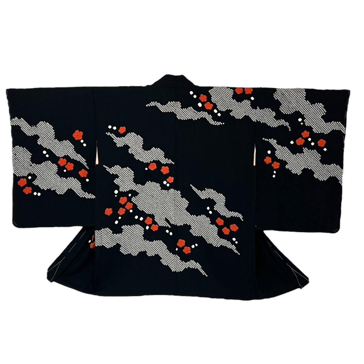 羽織 黒羽織 和装コート 着物用コート 中古 仕立て上がり リサイクル着物 きもの 着物 カジュアル着物 kimono 裄64cmの画像3