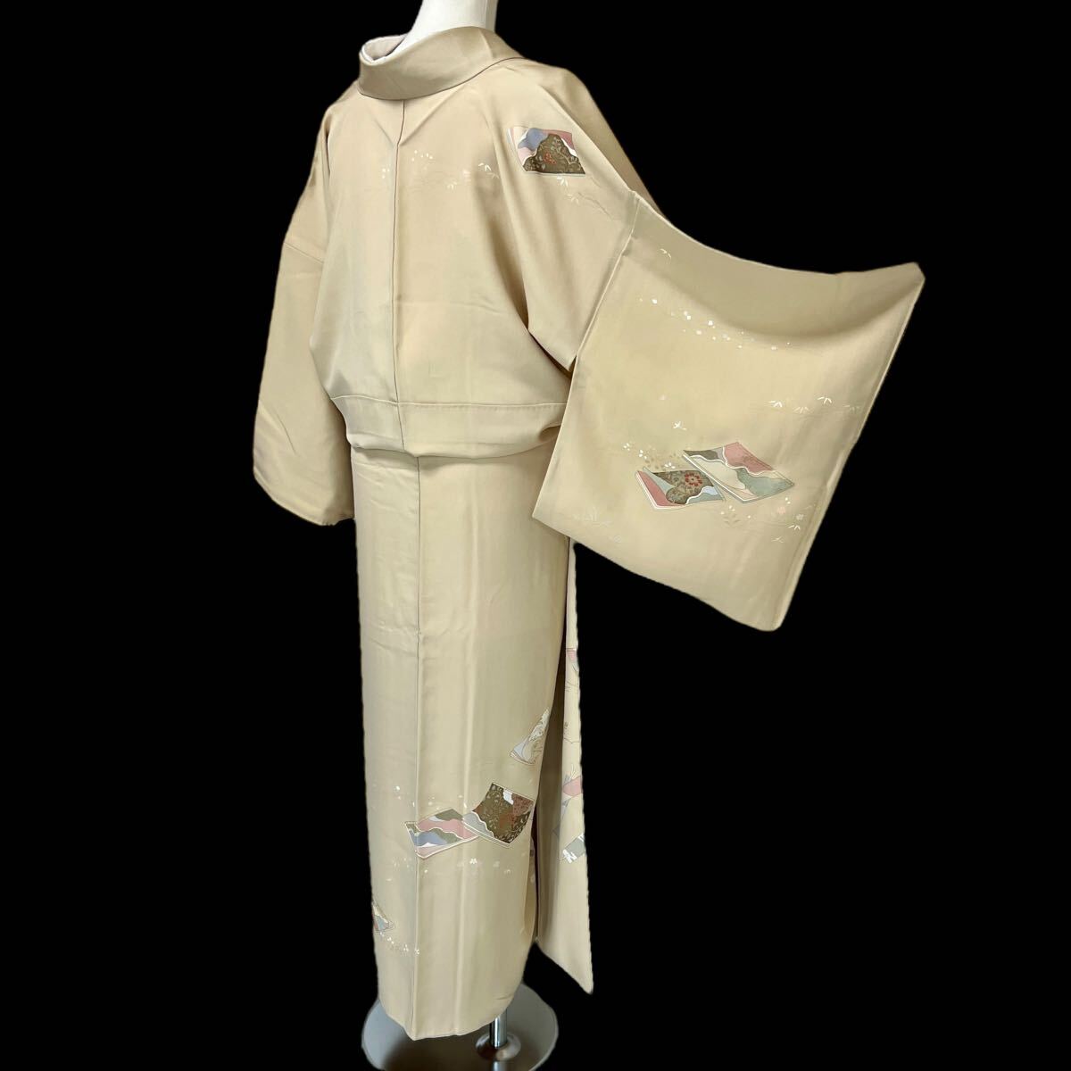 付下げ 付け下げ トールサイズ 裄長 袷着物 着物 きもの フォーマル着物 リサイクル着物 kimono 中古 仕立て上がり 身丈168.5cm 裄丈68cmの画像3