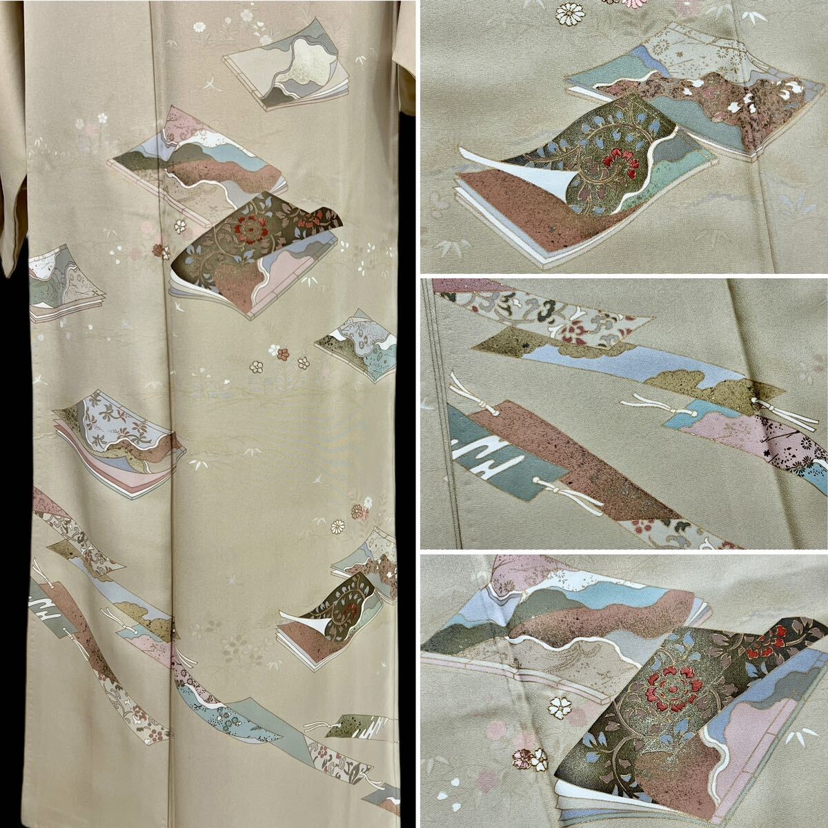 付下げ 付け下げ トールサイズ 裄長 袷着物 着物 きもの フォーマル着物 リサイクル着物 kimono 中古 仕立て上がり 身丈168.5cm 裄丈68cmの画像4