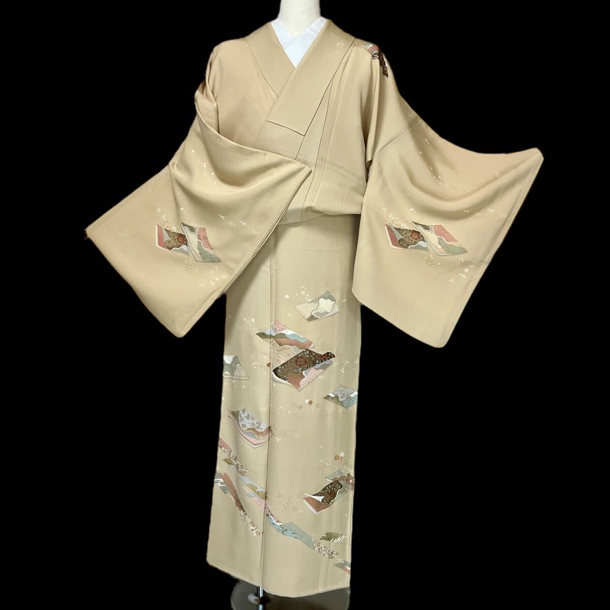 付下げ 付け下げ トールサイズ 裄長 袷着物 着物 きもの フォーマル着物 リサイクル着物 kimono 中古 仕立て上がり 身丈168.5cm 裄丈68cmの画像1