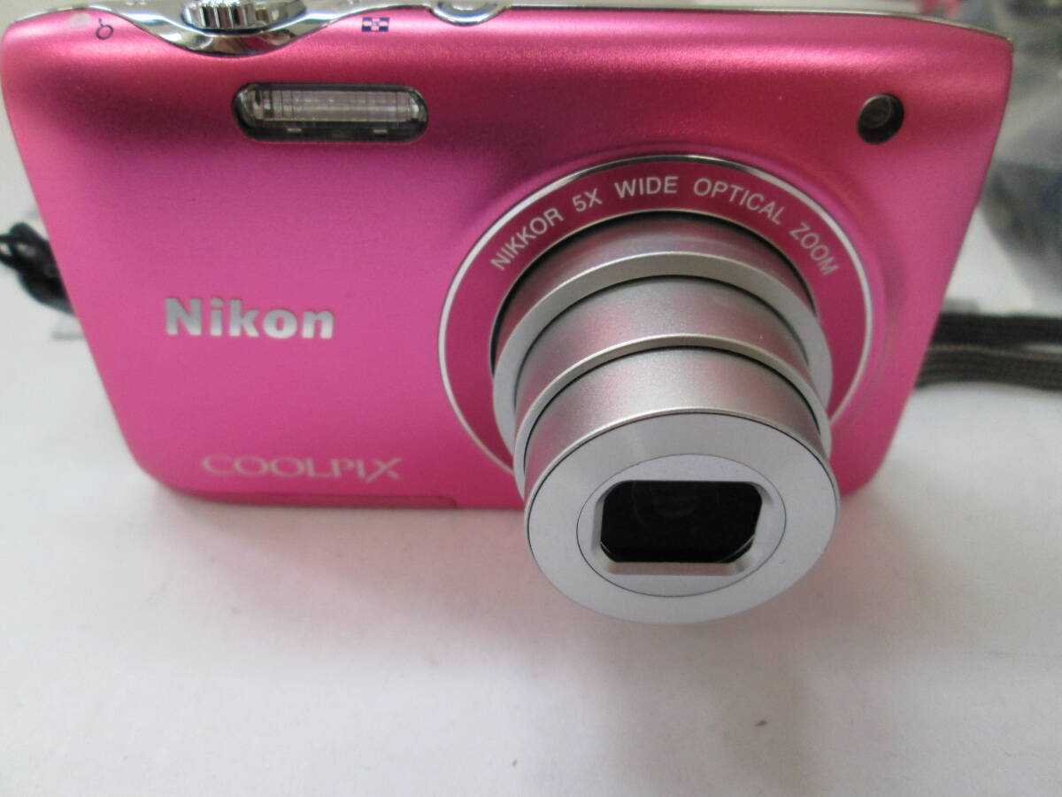 中古動作品 Nikon ニコン COOLPIX クールピクス デジタルカメラ S3100 フレッシュピンク_画像2