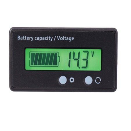 【VAPS_1】デジタル電圧計 バッテリーチェッカー 前面2ボタン バッテリーモニター 残量計 LCD表示 埋め込みタイプ 送込の画像1