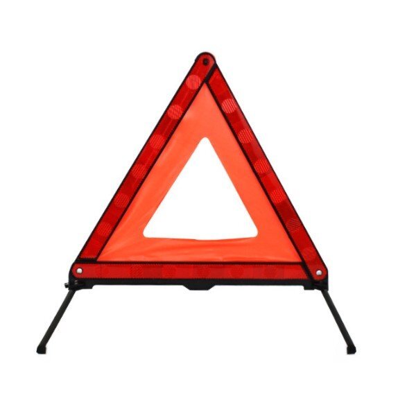 【VAPS_1】三角停止表示板 折りたたみ式 三角停止板 収納ケース付き 非常時 警告板 緊急 サイン 送込の画像1