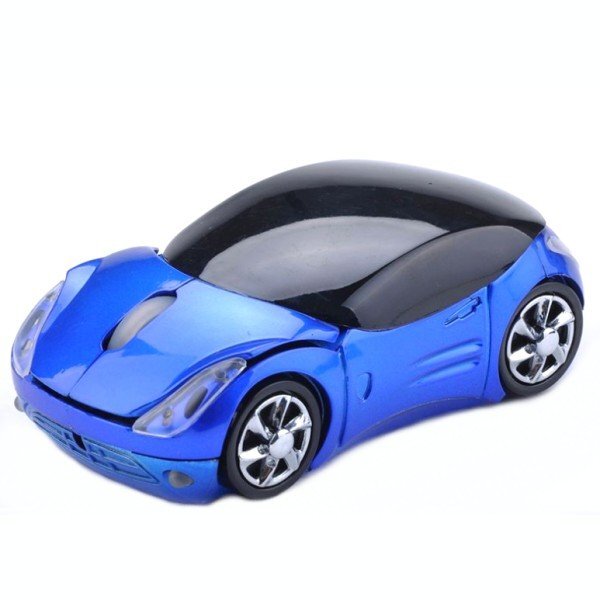 【VAPS_1】車デザイン USB ワイヤレス 光学マウス 《ブルー》 送込の画像1