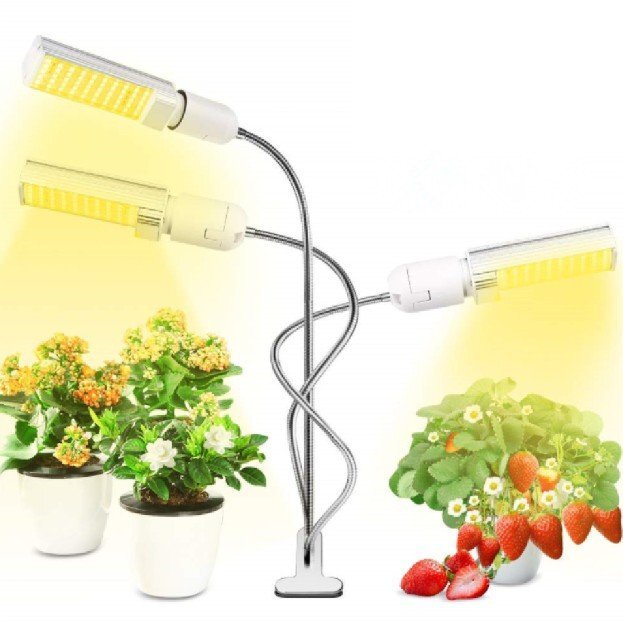 【vaps_5】植物育成ライト 132LEDランプ USB クリップ式 3ヘッド 68W 電球 5段階調光 360°調節 3スイッチモード 観葉植物 室内栽培 送込_画像1