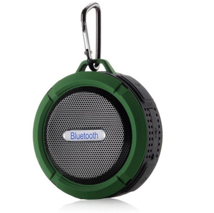 【vaps_2】防水 高音質 ワイヤレス スピーカー 《グリーン》 Bluetooth コンパクト 持ち運び 携帯 音声通話可能 カラビナ 送込の画像1