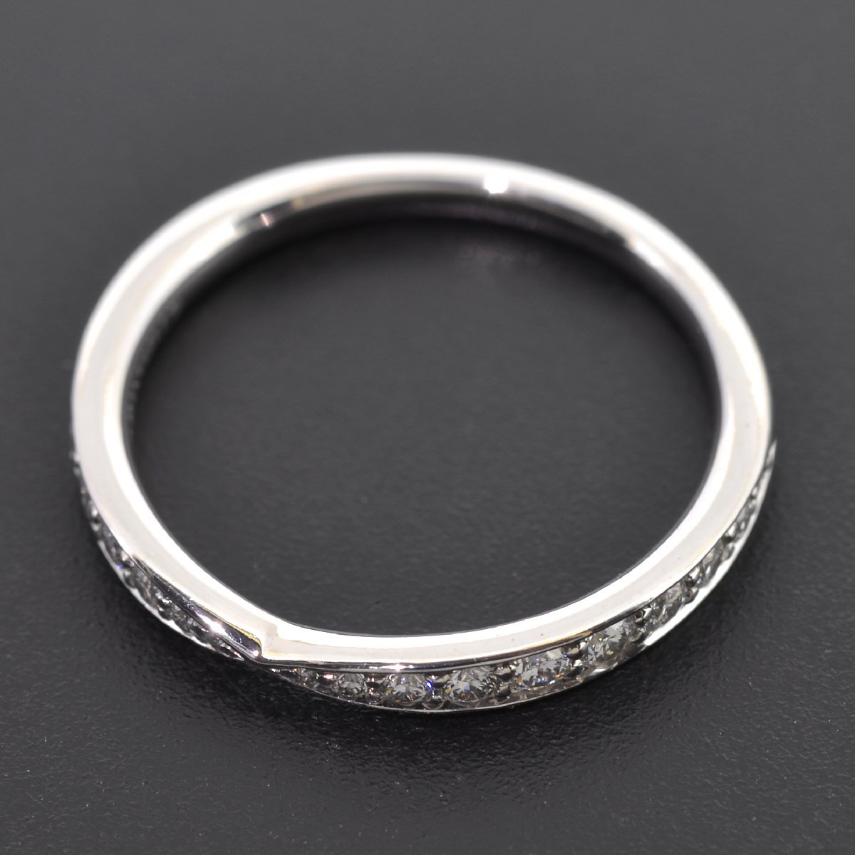 S1994【BSJBJ】TIFFANY&Co. ティファニー ハーモニー ハーフサークル ダイヤモンド リング Pt950 幅2.3mm 9号 指輪の画像4