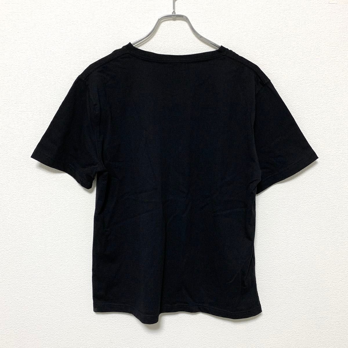 ベースコントロール メンズ 半袖 Tシャツ【L相当】黒 胸ポケットVネック