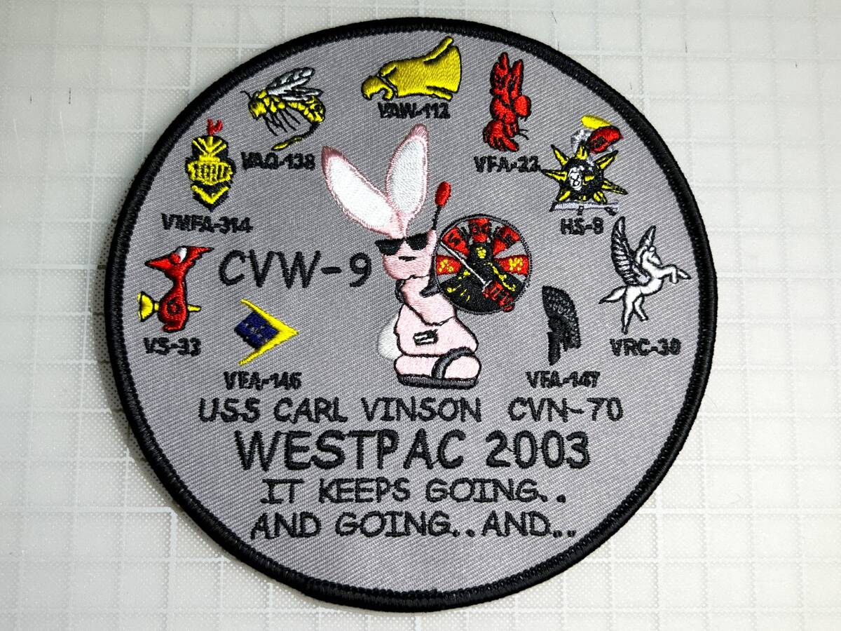 【クルーズパッチ】CVW9/CVN70(USS CARL VINSON) WESTPAC 2003 IT KEEPS GOING. AND GOING.. AND.. C008の画像1