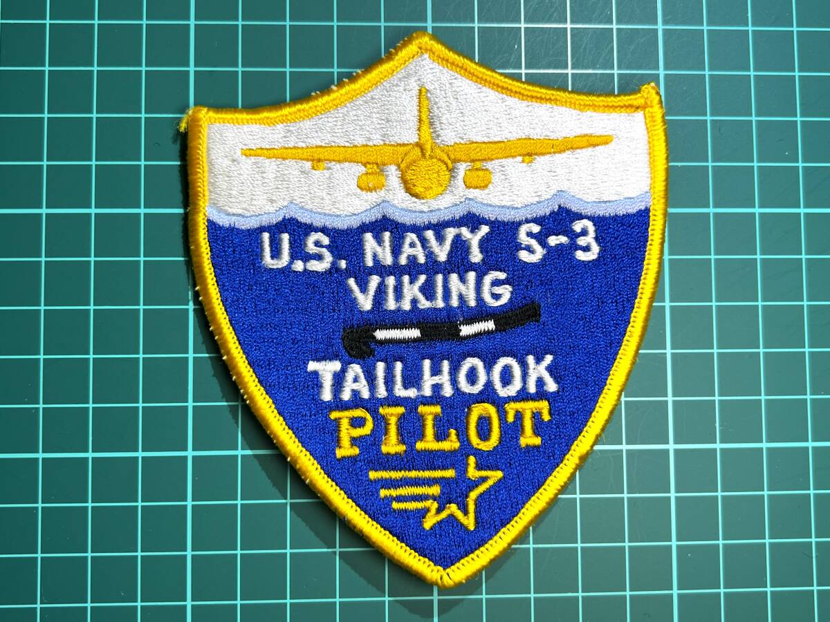 【レア:ダイヤモンド商会手刺繍】【海上制圧飛行隊関連パッチ】U.S NAVY S-3 VIKING TAILHOOK PILOT G23_画像1