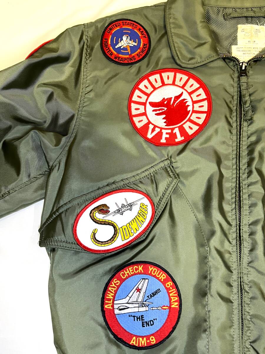 [ old clothes ]HOUSTON CWP-36/P flight jacket rice navy VF-1 WOLFPACK (F-14A TOMCAT/CVW2/CV-61 1993 Persian Gulf) specification 