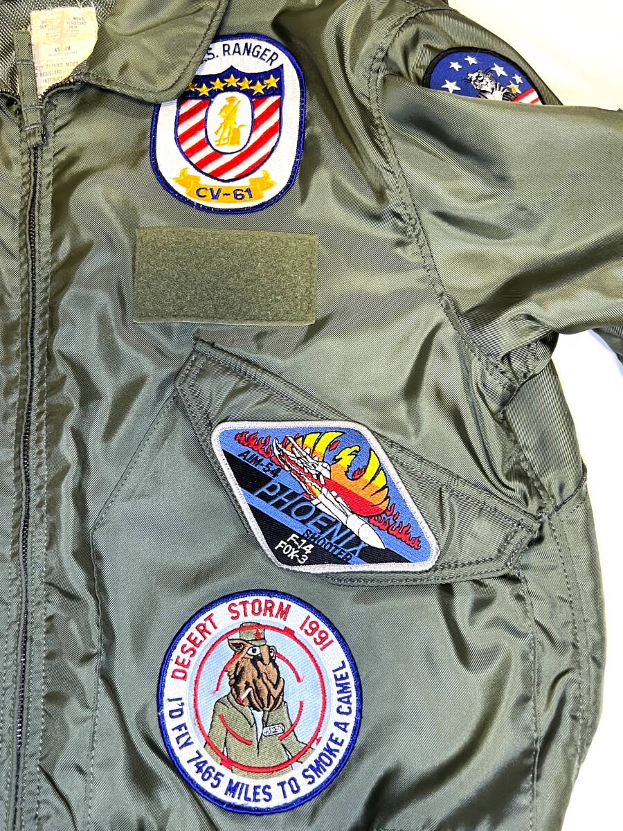 [ old clothes ]HOUSTON CWP-36/P flight jacket rice navy VF-1 WOLFPACK (F-14A TOMCAT/CVW2/CV-61 1993 Persian Gulf) specification 