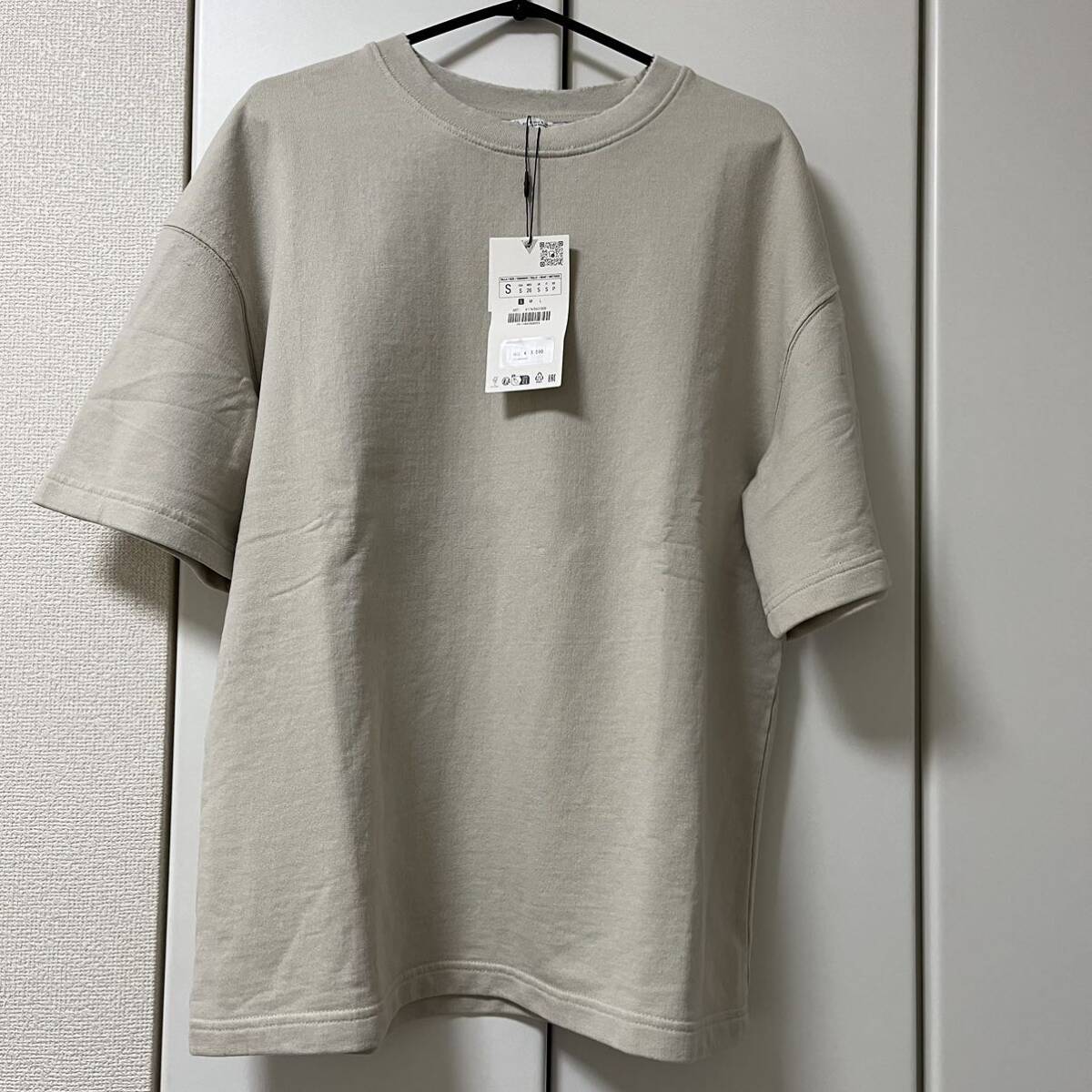 【新品タグ付】ZARA ザラ フェイドエフェクトTシャツ ストーン ベージュ Sの画像2