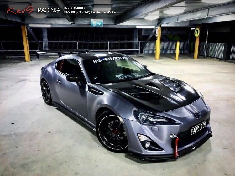 最後1セット 「KevS RACING」 スバル BRZ トヨタ 86 ZC6 ZN6 フェンダーフィン 流れるウィンカー サイドマーカー カーボン柄 当日発送_画像8