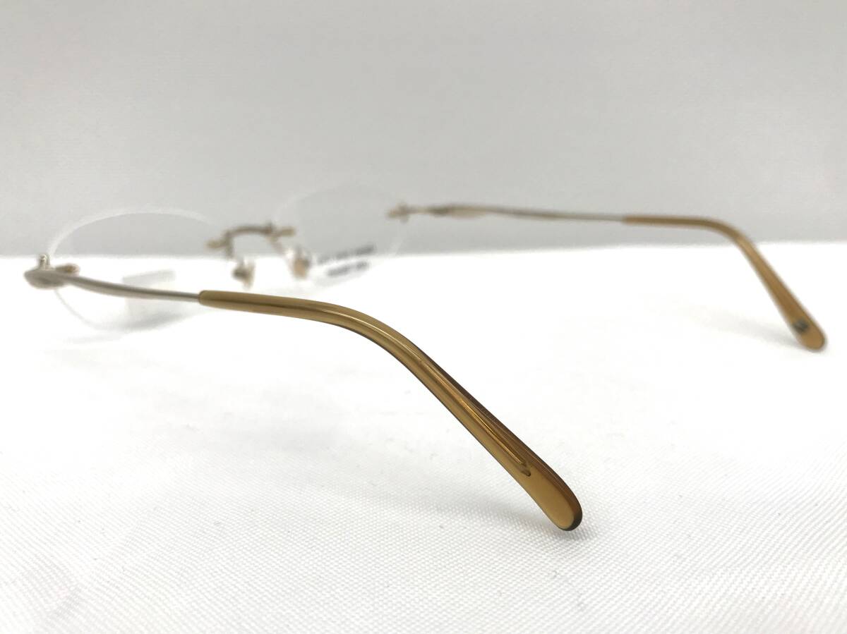 23K-146 新品 眼鏡 メガネフレーム チタン TOMMY HILFIGER 日本製 13g 52□17-135 フチなし ラインストーン シンプル レディース 女性 の画像4