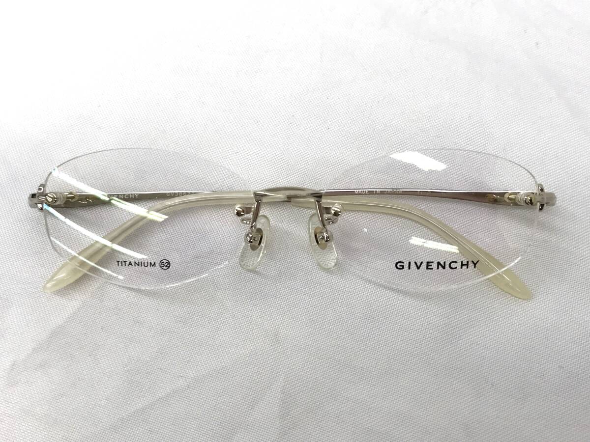 2T-039 新品 眼鏡 メガネフレーム チタン GIVENCHY ジバンシー 日本製 16g 52□16-135 フチなし メンズ 男性 レディース 女性 ゴールド系の画像10