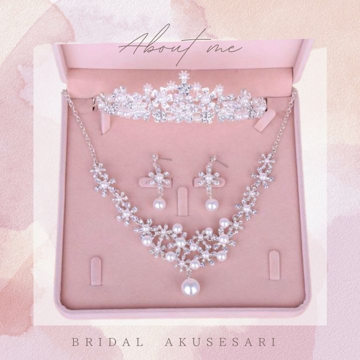  wedding accessory pearl marriage Tiara earrings necklace wedding 