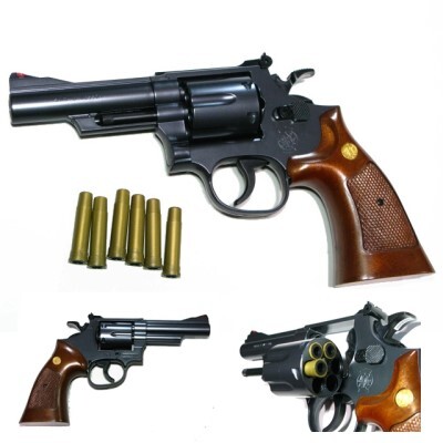 S&W M19 4in コンバットマグナム ウッドタイプグリップ 次元大介の愛銃 (10歳以上) エアガン [21] クラウンモデル 即♪≫の画像1