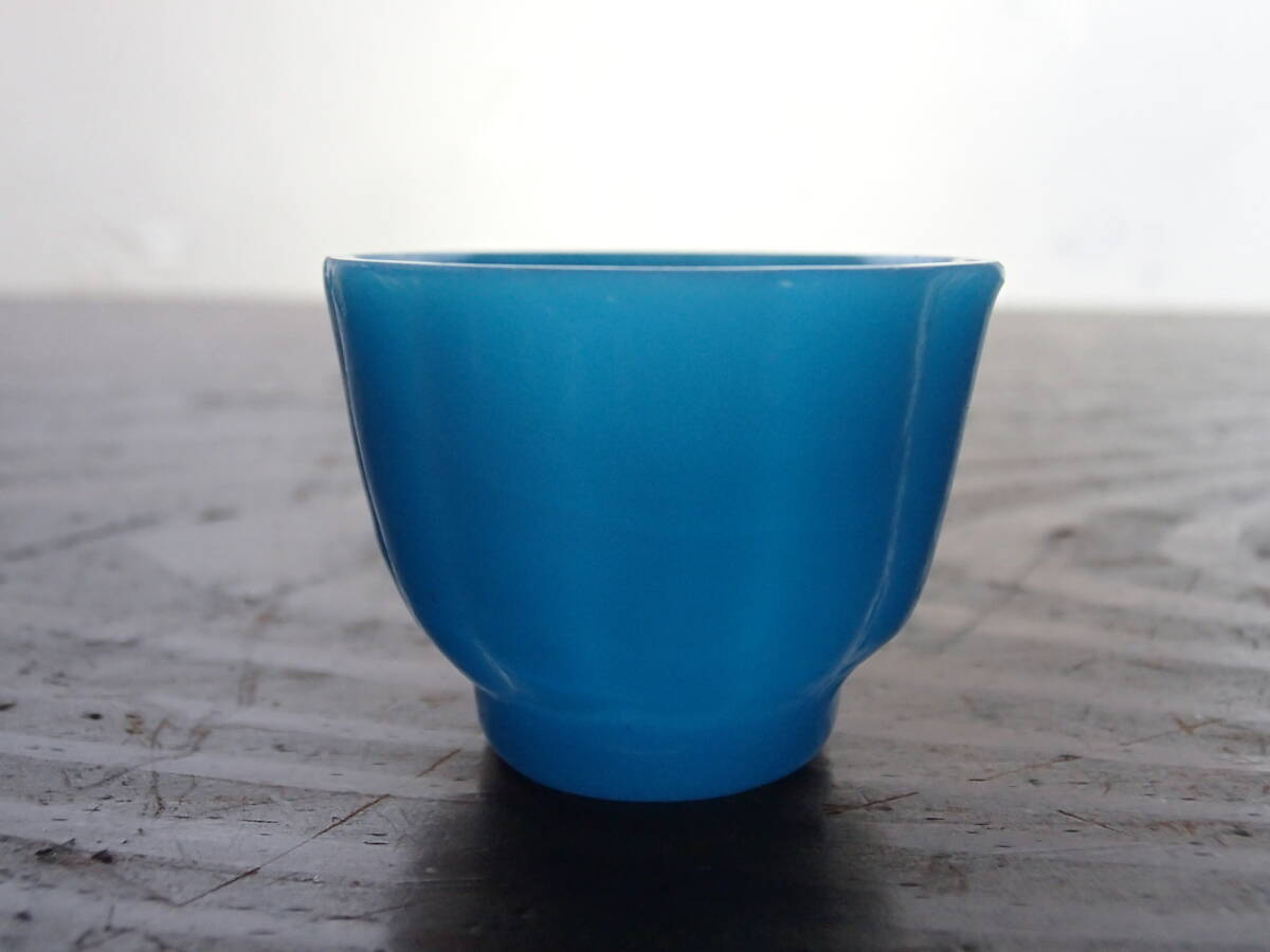  lead glass . writing blue color glass sake cup two customer Edo after ~ Meiji previous term 