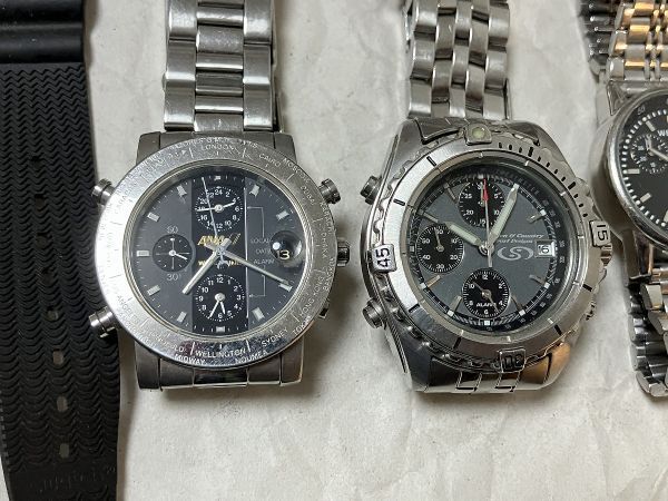 ☆クォーツ腕時計 CHRONOGRAPH QZ クロノグラフ、電池切れ まとめて 現状渡し SEIKO WENGER AVIREX SKAGEN ANA 他の画像2