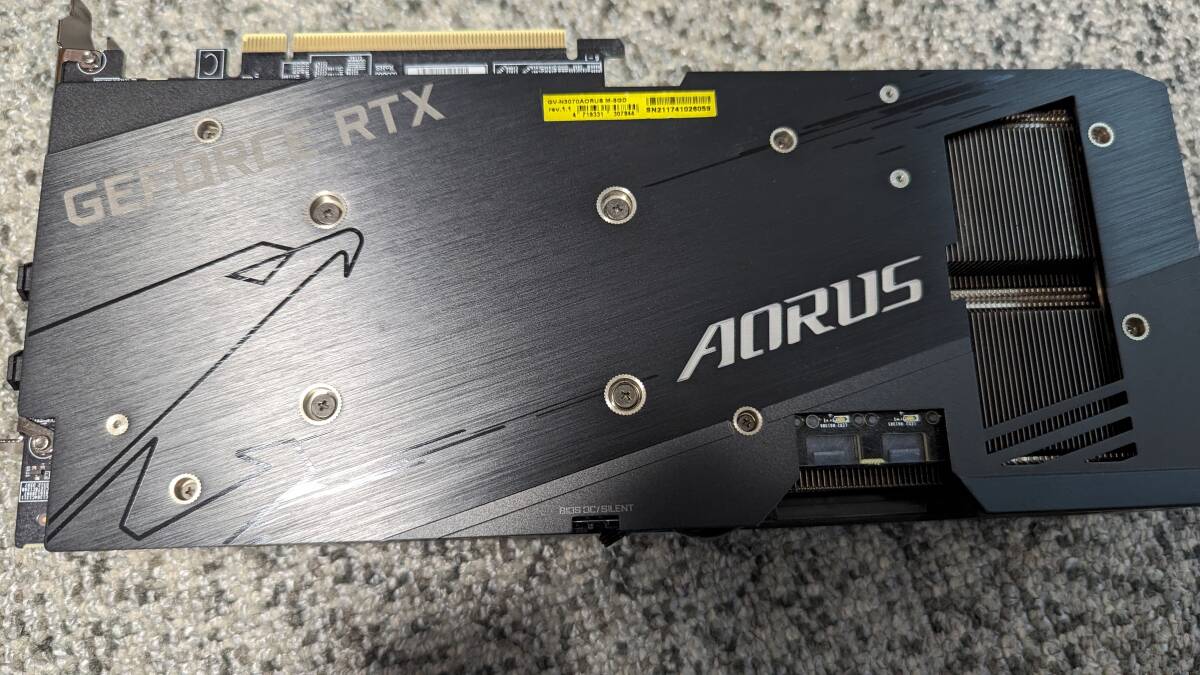 AORUS GV-N3070AORUS M-8GD Rev2.0 [PCIExp 8GB] GeForce RTX 3070 グラボ 中古 動作確認済み_画像6
