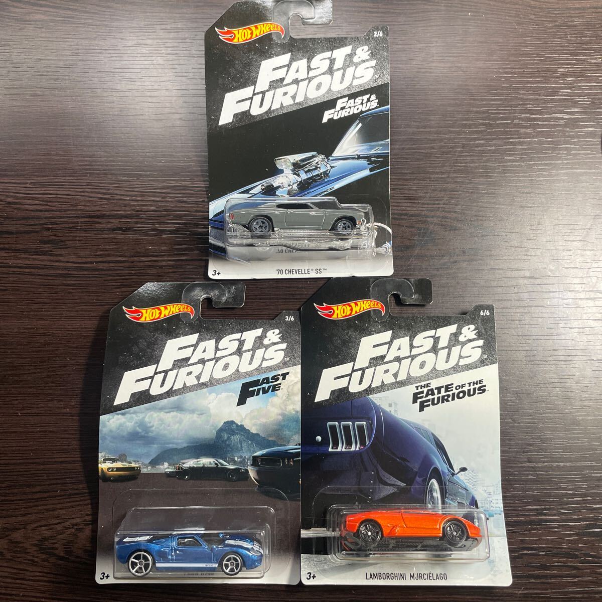 新品未開封 ホットウィール ワイルドスピード Ford Gt40 ‘70 Chevelle SS Lamborghini Murcielago Hot Wheels Fast & Furious 3台セット_画像1