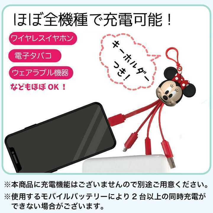 プーさん 充電ケーブル キーホルダー付き 3in1 入力端子 出力端子 Micro Type-C Lightning iPhone Android ディズニー くまのプーさん_画像7